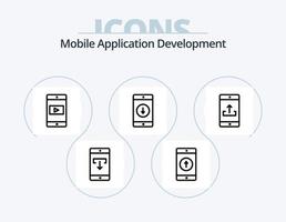 Mobile Application Development Line Icon Pack 5 Icon Design. mobile application. application. application. mobile application. favorite mobile vector