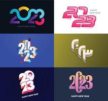 Big Set of 2023 Happy New Year logo text design 2023 number design template vector