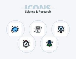 paquete de iconos llenos de línea científica 5 diseño de iconos. tiempo. detener. interacción. pausa. laboratorio vector