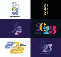 Big Set of 2023 Happy New Year logo text design 2023 number design template vector