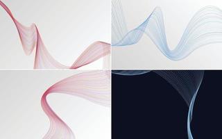 Use these abstract waving line backgrounds to add visual interest to your design vector