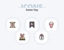 Easter Line Filled Icon Pack 5 Icon Design. easter. egg. egg. egg. decoration vector