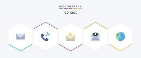 Contact 25 Flat icon pack including contact us. communication. incoming. favorites. envelope vector