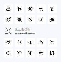 20 Arrow Solid Glyph icon Pack like enlarge right arrow direction reload left arrow vector