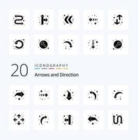 20 Arrow Solid Glyph icon Pack like enlarge right arrow direction reload left arrow vector