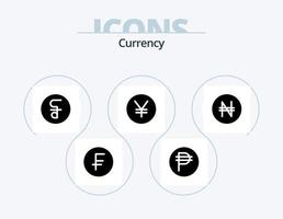 paquete de iconos de glifo de moneda 5 diseño de iconos. monedas divisas dinero en efectivo. moneda vector