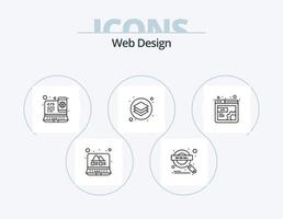 Web Design Line Icon Pack 5 Icon Design. protection. layout. design. web. design vector