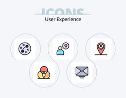 paquete de iconos llenos de línea de experiencia de usuario 5 diseño de iconos. jugar . diseño. usuario. objetivo vector