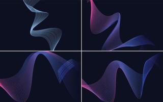 Collection of geometric minimal lines pattern set vector