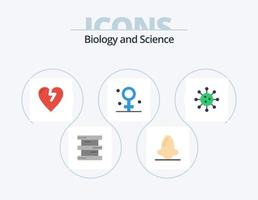 paquete de iconos planos de biología 5 diseño de iconos. biología. médico. nariz. cuidado de la salud. biología vector