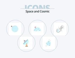 paquete de iconos de espacio plano 5 diseño de iconos. astronomía. Marte. espacio. bandera. espacio vector