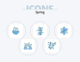 Spring Blue Icon Pack 5 Icon Design. flower. nature. animal. flower. flora vector