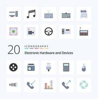 20 Devices Flat Color icon Pack like hardware type album keys hardware vector