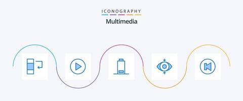 Multimedia Blue 5 Icon Pack Including . eye. multimedia vector
