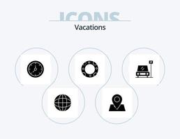Vacations Glyph Icon Pack 5 Icon Design. . life . insurance . watch vector