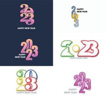 Big Set of 2023 Happy New Year logo text design 2023 number design template vector