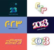 Big Set of 2023 Happy New Year logo text design 2023 number design template vector