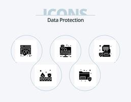 paquete de iconos de glifo de protección de datos 5 diseño de iconos. dispositivo. seguridad. cumplimiento. Internet. privacidad vector