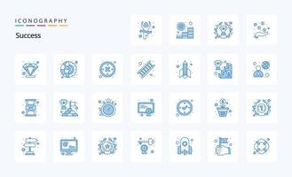 25 Sucess Blue icon pack vector