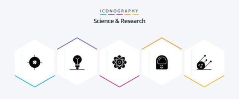 paquete de iconos de 25 glifos de ciencia que incluye . . ciencia. espacio. ciencia vector