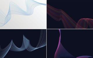 fondos de vector abstracto de curva de onda moderna para un diseño elegante y elegante