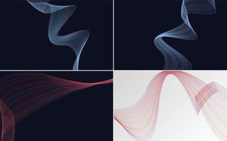 Set of 4 vector backgrounds with a modern. abstract aesthetic