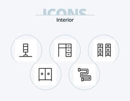 paquete de iconos de línea interior 5 diseño de iconos. . mesa. . interior vector