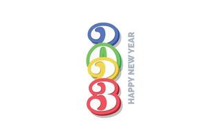 3D Happy new year 2023 logo design vector