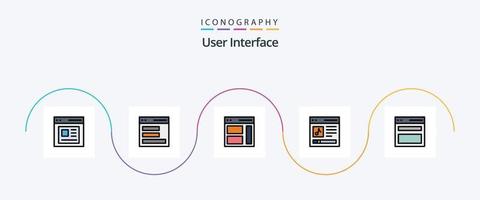 User Interface Line Filled Flat 5 Icon Pack Including interface. communication. user. user. right vector