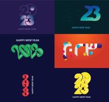 Big Set of 2023 Happy New Year logo text design 2023 number design template vector