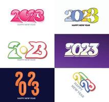 Big Collection of 2023 Happy New Year symbols Cover of business diary for 2023 with wishes vector