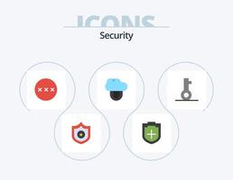 paquete de iconos planos de seguridad 5 diseño de iconos. seguridad. cerrar con llave. proteccion. llave. privado vector