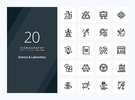 20 Science Outline icon for presentation vector