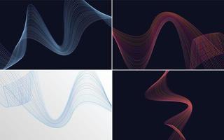 Modern wave curve abstract vector backgrounds for a stylish and contemporary design