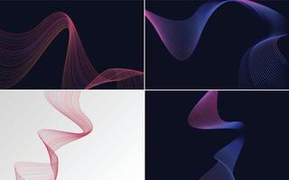 Collection of geometric minimal lines pattern set vector