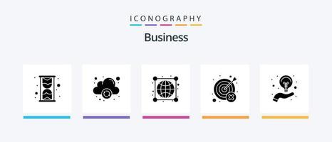 paquete de iconos de glifo empresarial 5 que incluye mano. bulbo. mundial. equivocado. error. diseño de iconos creativos vector