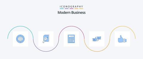 Paquete de 5 íconos modernos de negocios azul que incluye finanzas. negocio. analítico. contabilidad. grafico vector