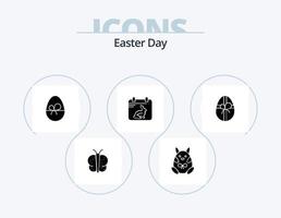 Easter Glyph Icon Pack 5 Icon Design. birthday. date. egg. easter. calender vector