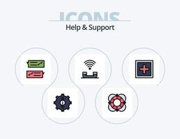 Help And Support Line Filled Icon Pack 5 Icon Design. lifeguard. essentials. instruction. support. help vector