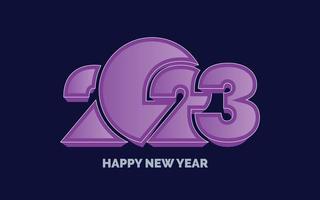 Happy new year 2023 Glossy Typography logo design vector