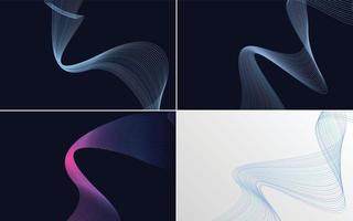 Add a modern touch to your presentation with this wave curve abstract vector background pack