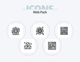 diseño de icono de paquete de icono de línea de paquete web 5. . codificación. Temporizador. átomo. engranaje vector