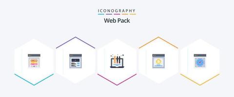 Web Pack 25 Flat icon pack including computer. method. design. comparing. pencil vector