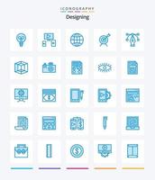 Creative Designing 25 Blue icon pack  Such As image. tool. internet. graphic. goal vector