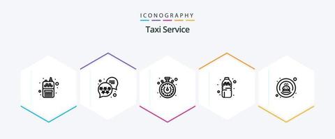 Taxi Service 25 Line icon pack including . order. time. food. water vector