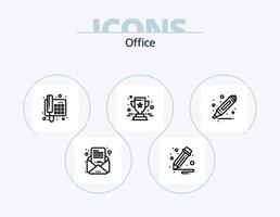 paquete de iconos de línea de oficina 5 diseño de iconos. apoyo. cliente. analítica. tiempo. reunión vector