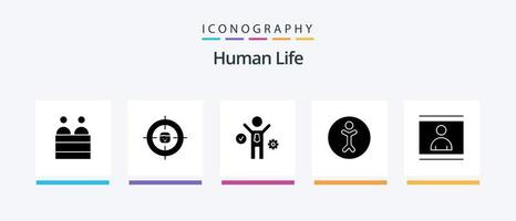 Human Glyph 5 Icon Pack Including person. human. resources. person. accessibility. Creative Icons Design vector