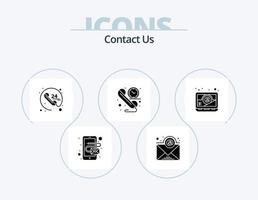 Contact Us Glyph Icon Pack 5 Icon Design. . email. communication. computer. contact vector