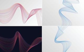 Collection of geometric minimal lines pattern set vector