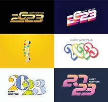 Big Set of 2023 Happy New Year logo text design 2023 number design template vector